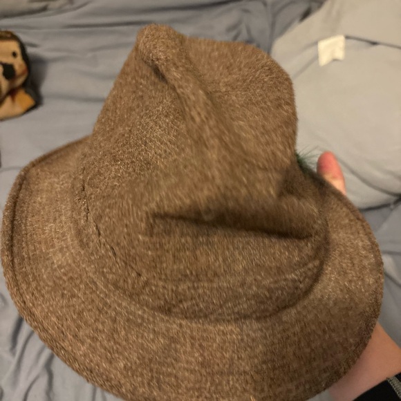 Stetson Vintage Knox Fedora Brown Wool Tweed Hat Size 7 1/4 Red/green Feather - Picture 3 of 9